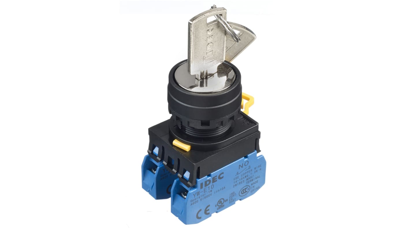 Interruptor de llave, IP65, DPST, 3 vías, -20 → +55°C