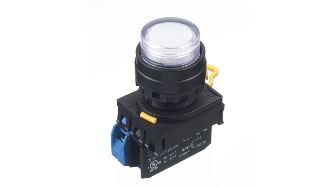 Idec YW Series Illuminated Push Button Complete Unit, Panel Mount, 22mm Cutout, SPST, IP65