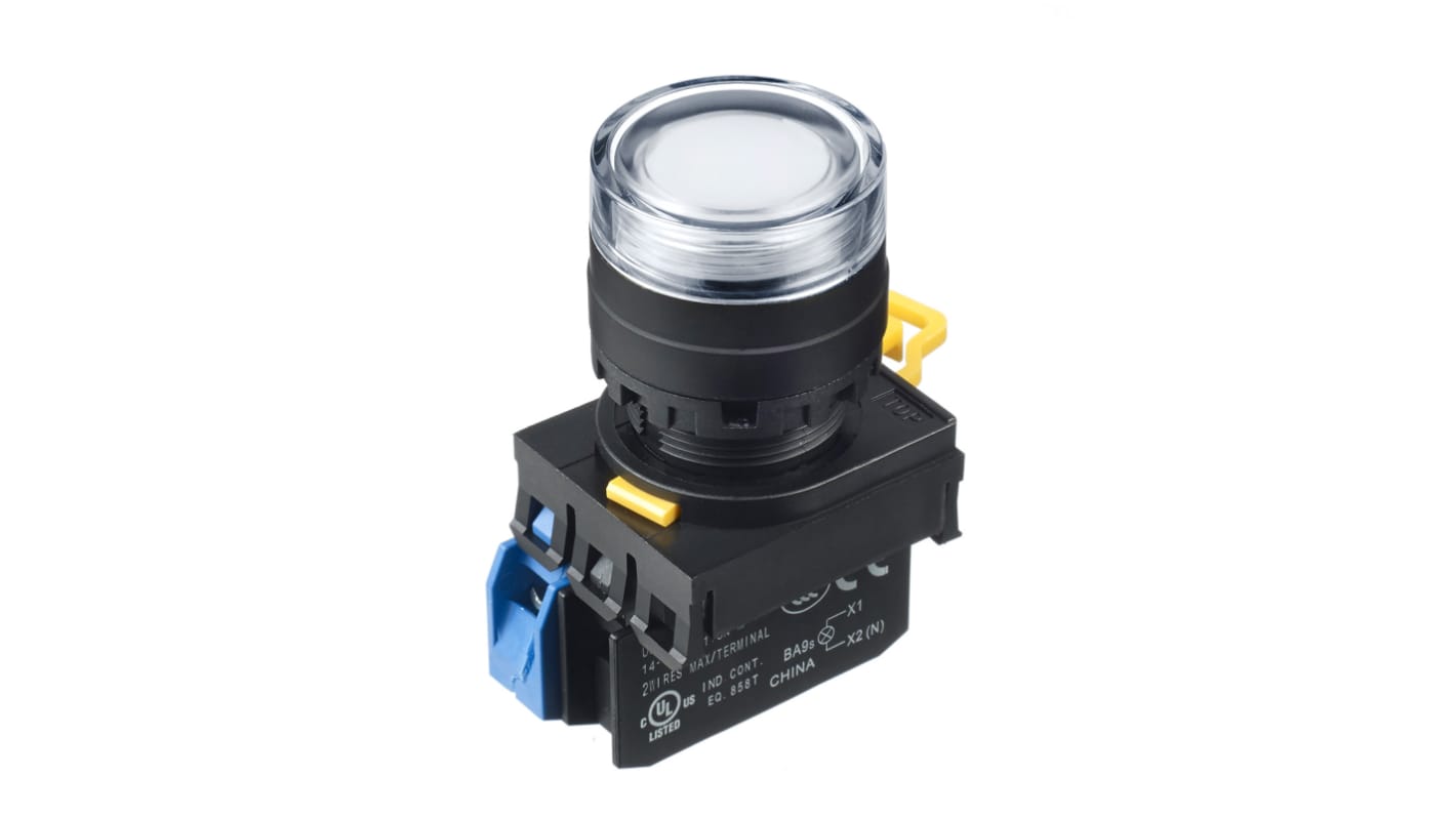 Idec YW Series Illuminated Push Button Complete Unit, Panel Mount, 22mm Cutout, SPST, IP65