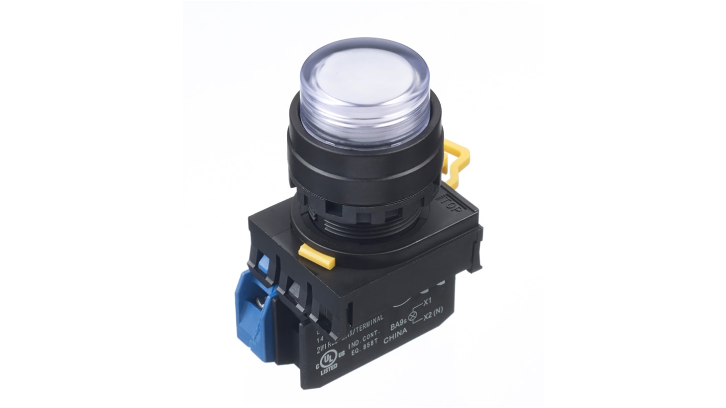 Idec YW Series Illuminated Push Button Complete Unit, Panel Mount, 22mm Cutout, SPST, IP65