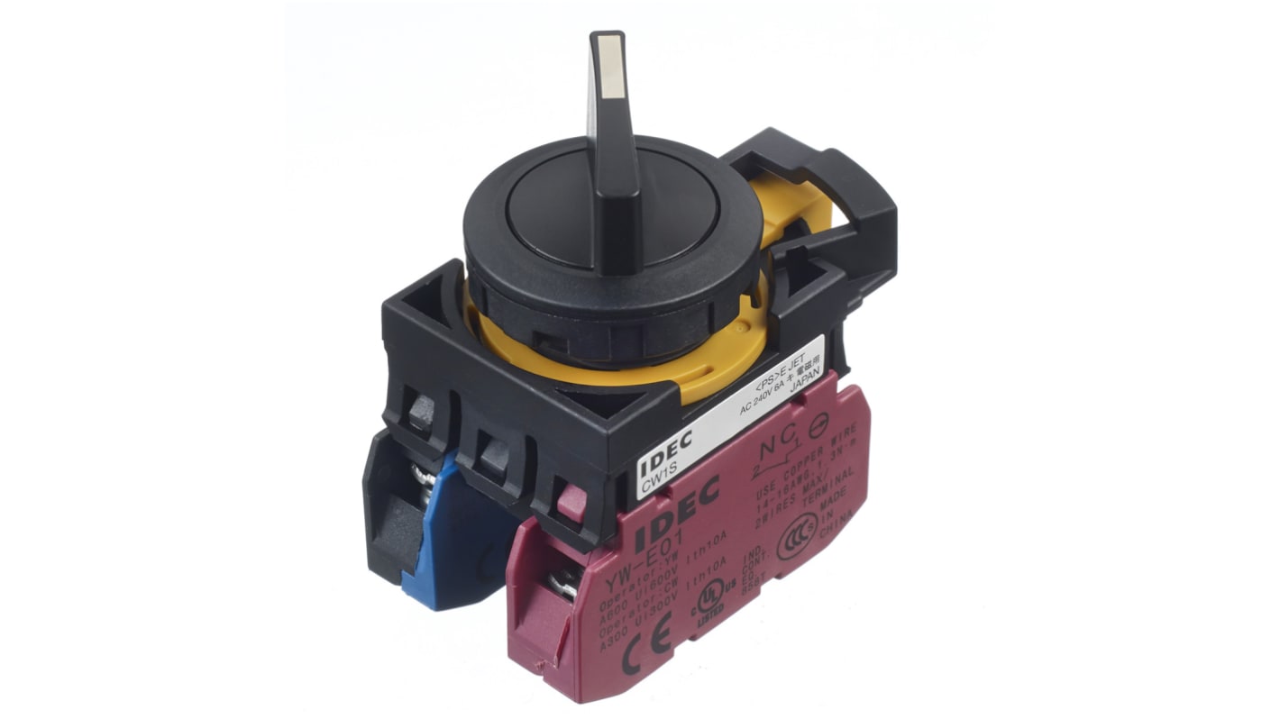 CW1S21LE11 Idec Spring Return Selector Switch (SPDT) 22mm Cutout Diameter 2 Positions RS