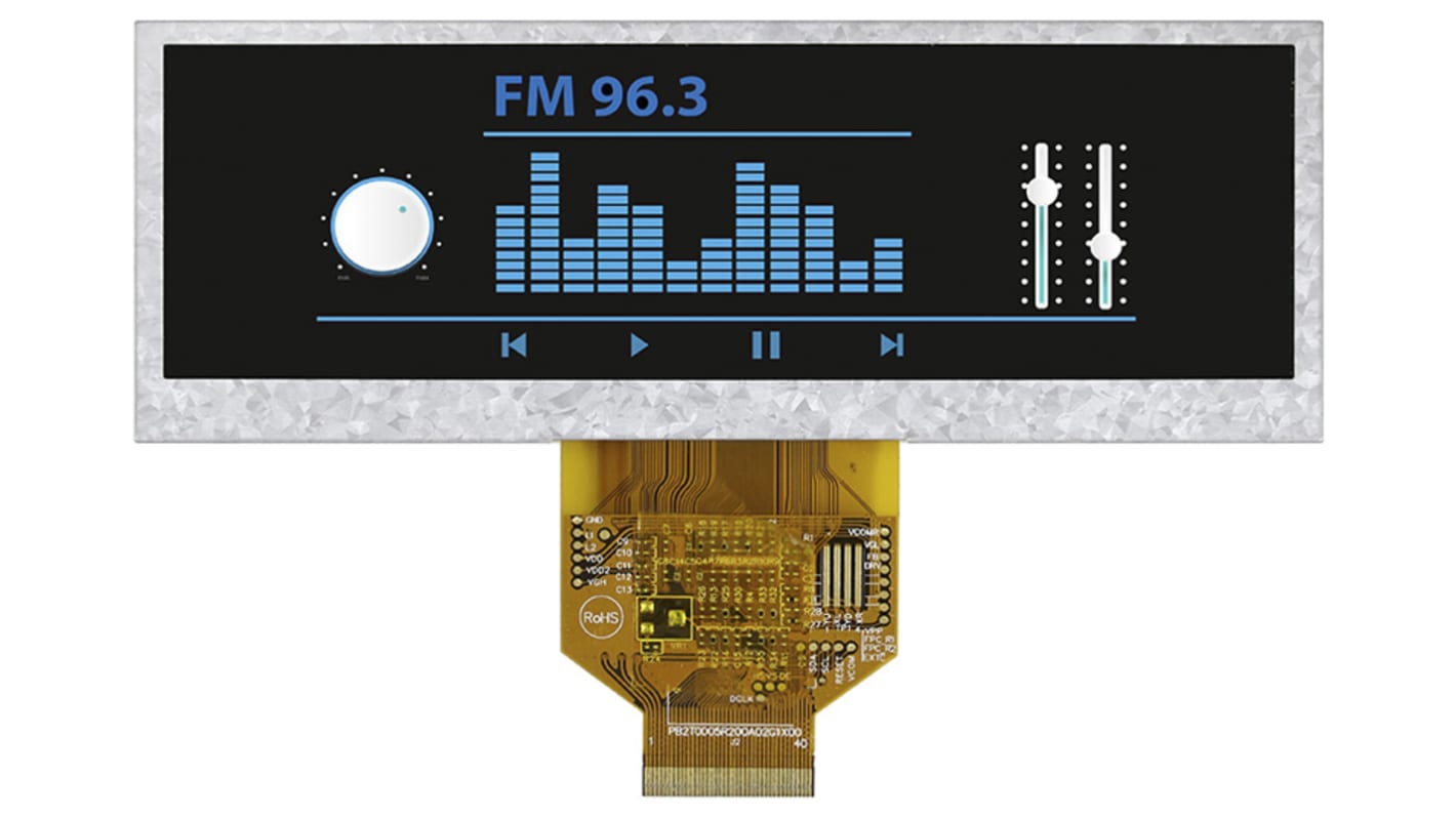 Midas Színes LCD kijelző 5.2in TFT, 480 x 128pixelek, CCFL, LED háttérvilágítás, Nem Nincs