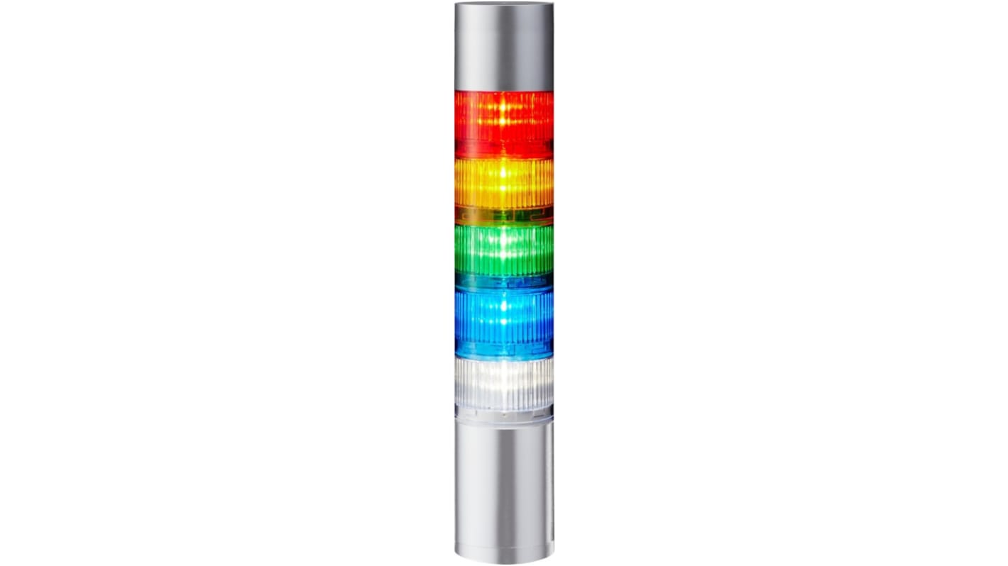 Colonnes lumineuses pré-configurées à LED Feu Flash, Fixe, Coloré avec Buzzer, série LR6, 24 V c.c.