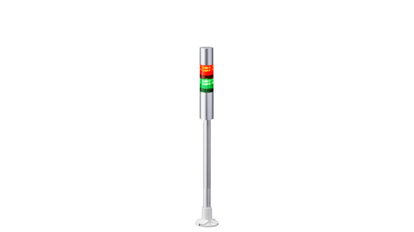 Patlite LR4 LED Signalturm 2-stufig mehrfarbig LED Rot/Grün + Summer Blitz, Dauer 503.5mm Multifunktion