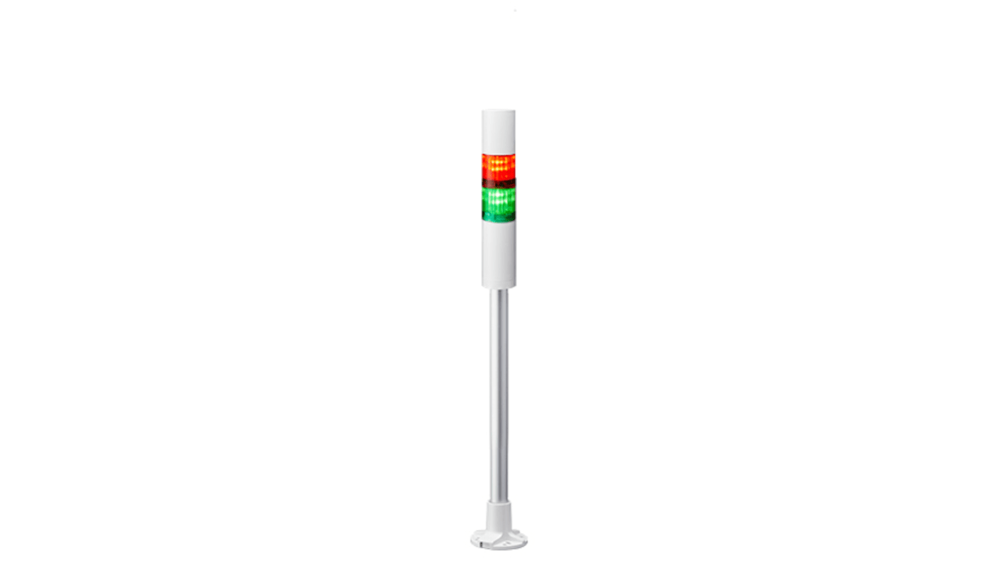 Colonnes lumineuses pré-configurées à LED Feu Flash, Fixe, Coloré avec Buzzer, série LR4, 24 V c.c.