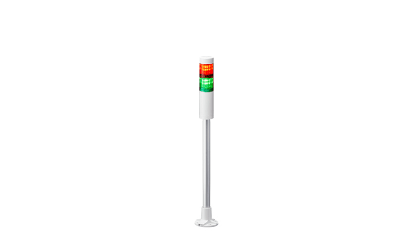 Torretta di segnalazione Patlite, 24 V c.c., LED, 2 elementi, lenti A colori