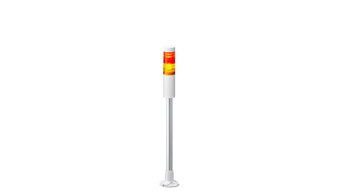 Patlite LR4 Series Coloured Signal Tower, 2 Lights, 24 V dc, Pole Mount