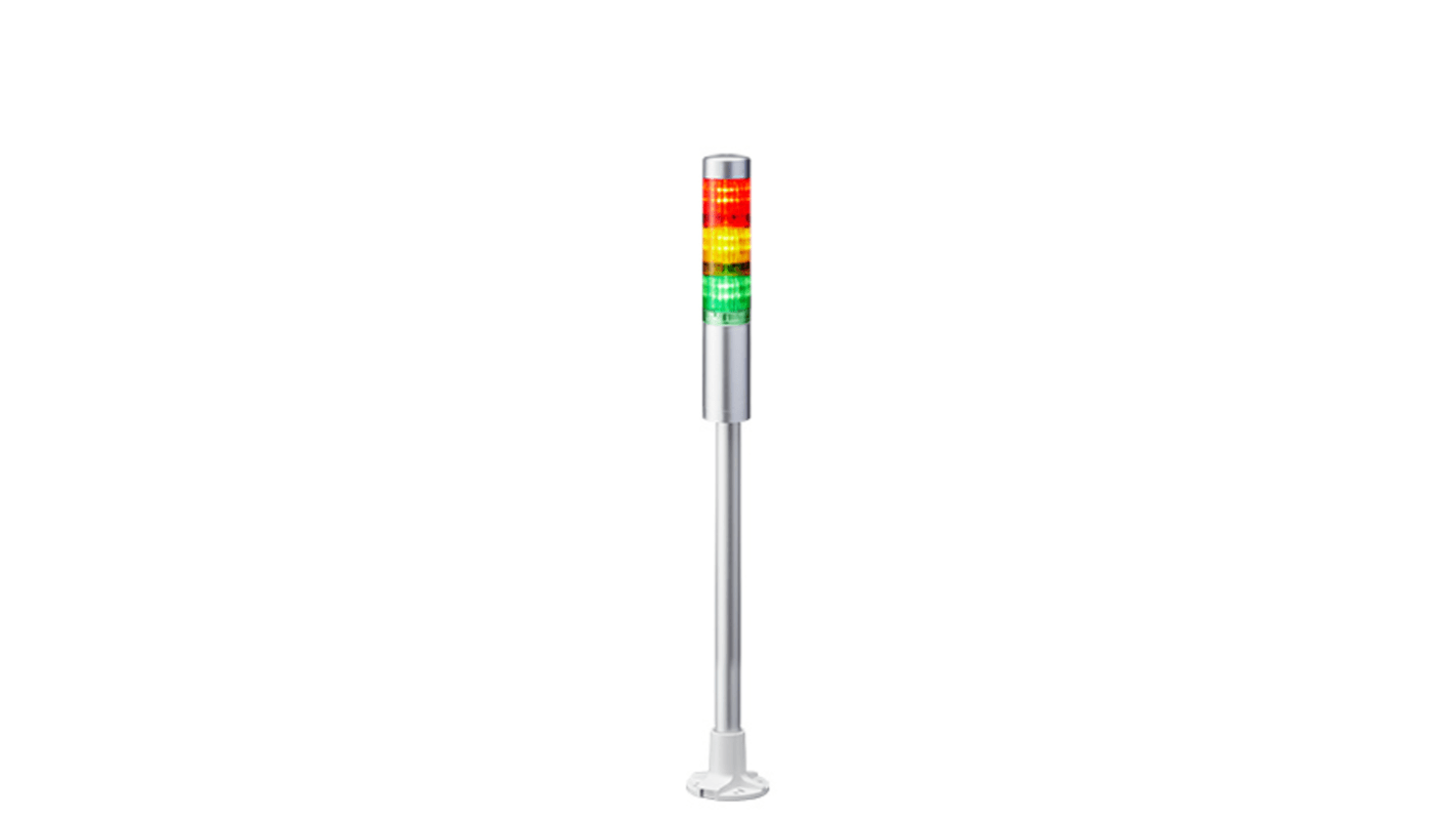 Columna de señalización Patlite LR4, LED, con 3 elementos  de color, 24 V dc