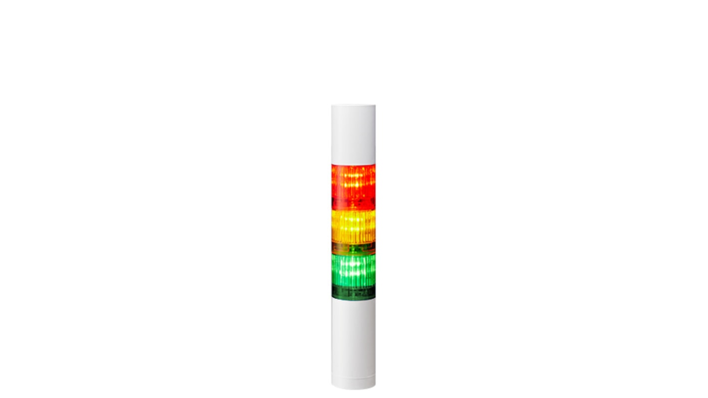 Colonnes lumineuses pré-configurées à LED Feu Flash, Fixe, Coloré avec Buzzer, série LR4, 24 V c.c.