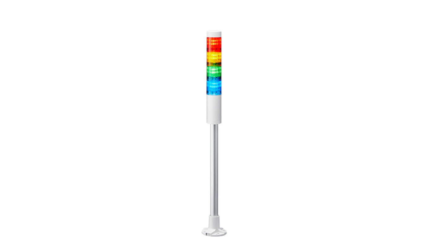 Columna de señalización Patlite LR4, LED, con 4 elementos de color, 24 V dc