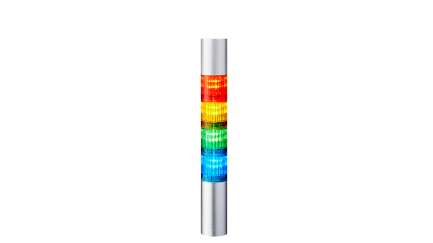 Colonnes lumineuses pré-configurées à LED Feu Fixe, Coloré, série LR4, 24 V c.c.