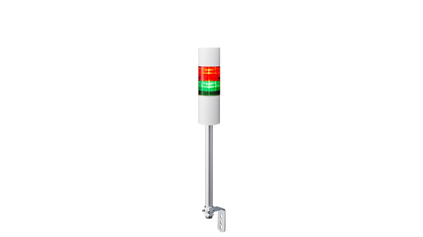 Patlite LR6 LED Signalturm 2-stufig mehrfarbig LED Rot/Grün + Summer Blitz, Dauer 498.5mm Multifunktion