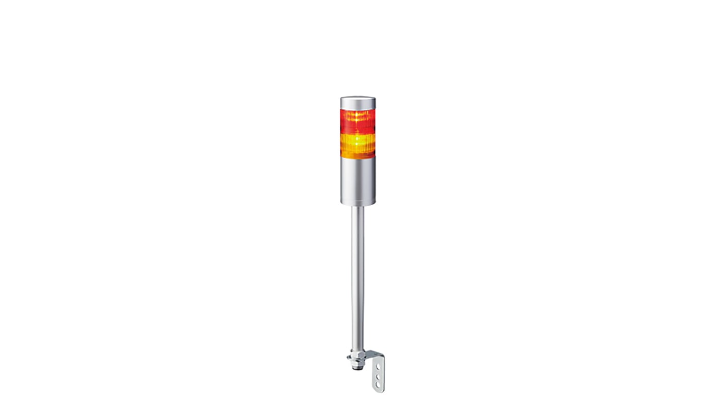 Torretta di segnalazione Patlite, 24 V c.c., LED, 2 elementi, lenti A colori