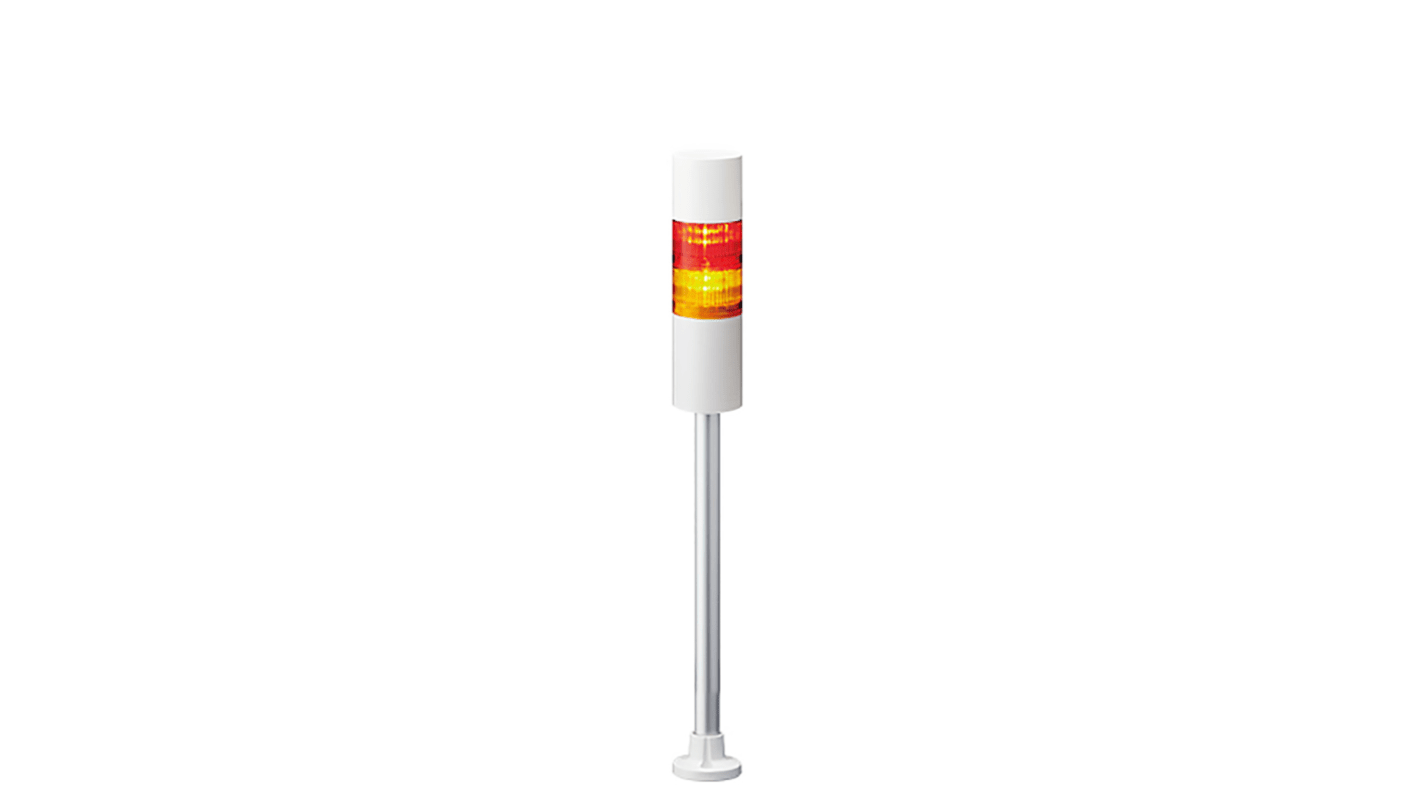 Torretta di segnalazione Patlite, 24 V c.c., LED, 2 elementi, lenti A colori, con Cicalino