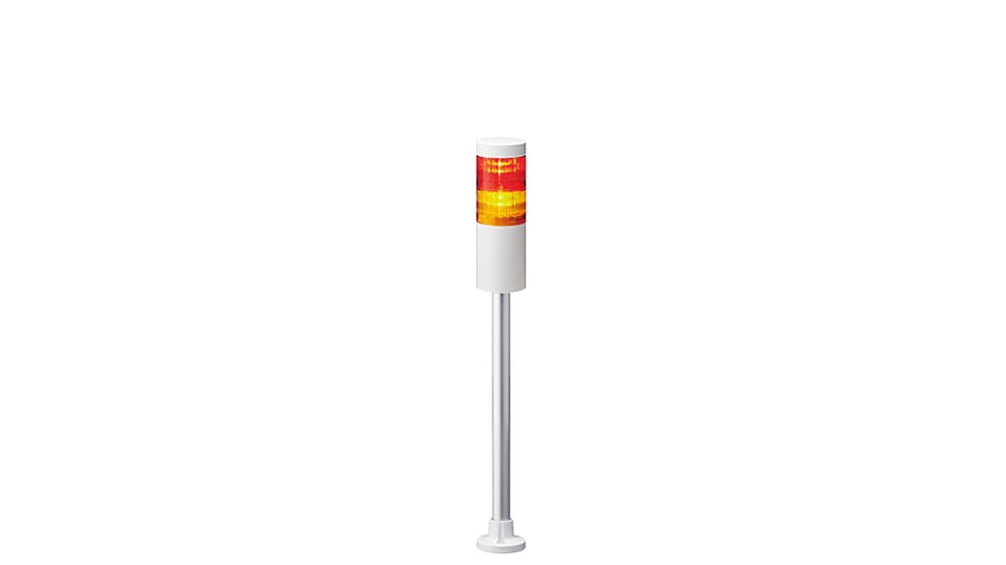 Torretta di segnalazione Patlite, 24 V c.c., LED, 2 elementi, lenti A colori