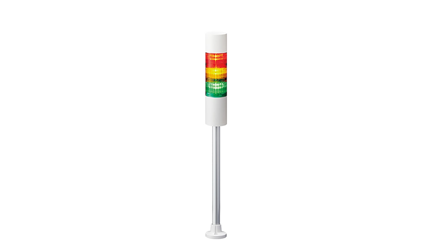 Colonnes lumineuses pré-configurées à LED Feu Flash, Fixe, Coloré avec Buzzer, série LR6, 24 V c.c.