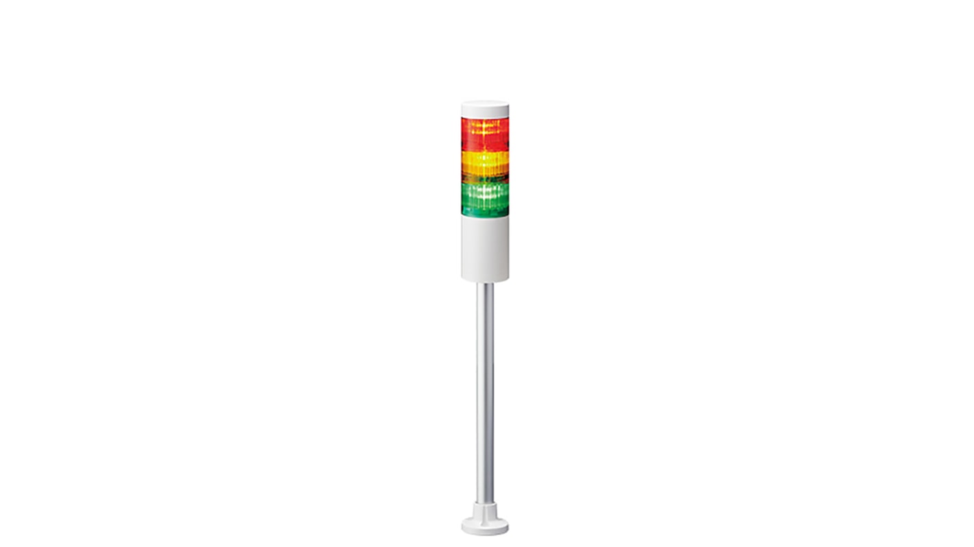 Columna de señalización Patlite LR6, LED, con 3 elementos de color, 24 V dc