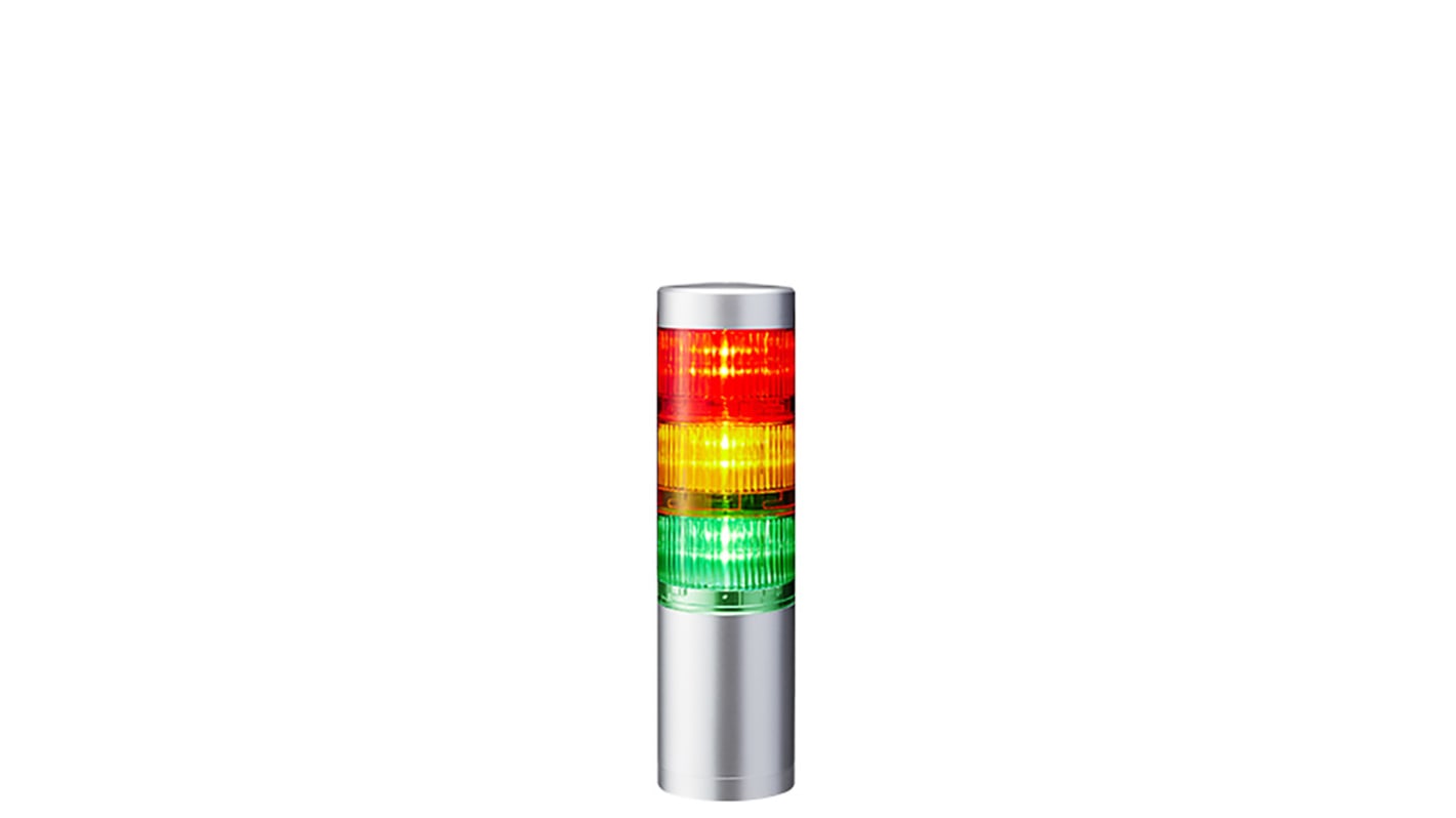 Patlite LR6 LED Signalturm 3-stufig mehrfarbig LED Rot/Gelb/Grün Dauer 219mm Multifunktion