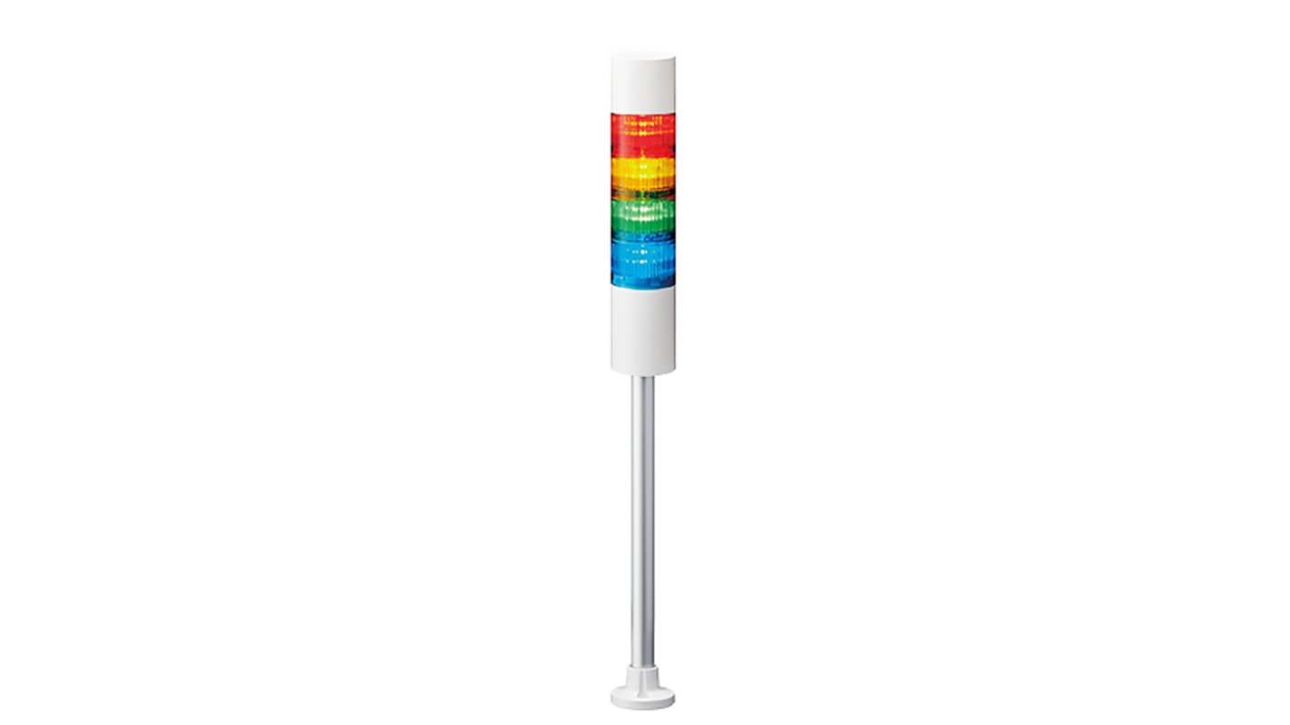 Colonnes lumineuses pré-configurées à LED Feu Flash, Fixe, Coloré avec Buzzer, série LR6, 24 V c.c.