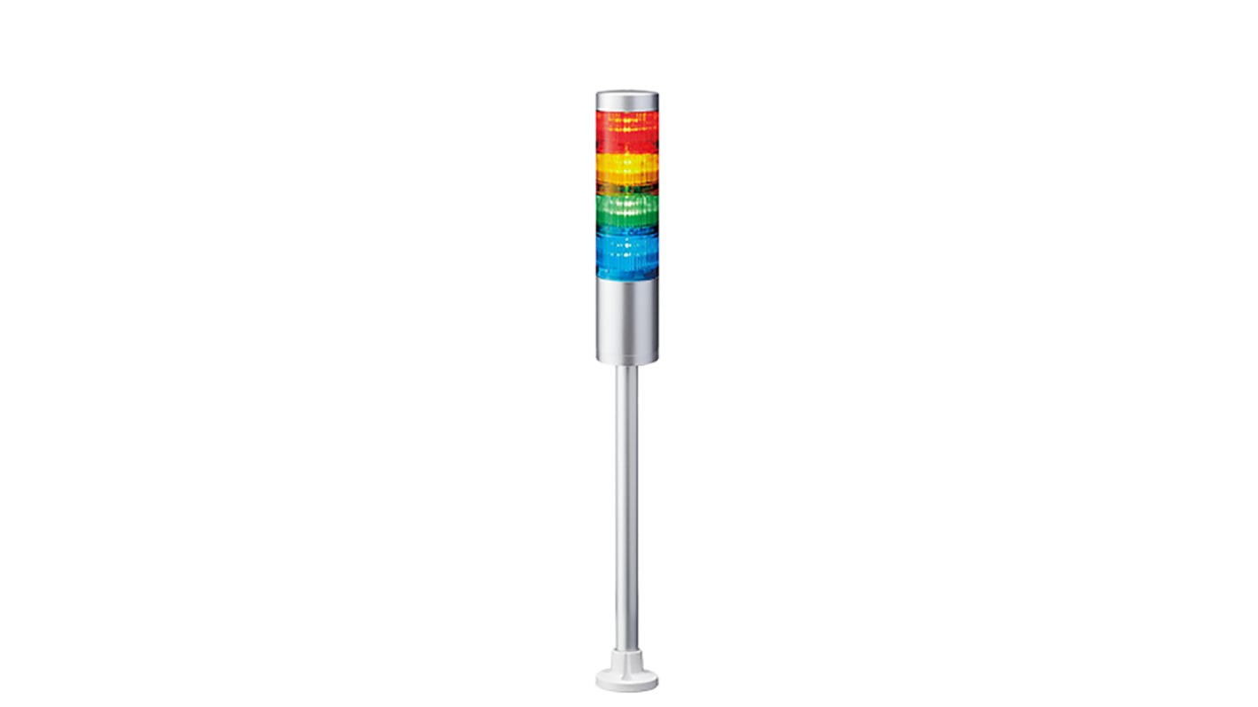 Columna de señalización Patlite LR6, LED, con 4 elementos de color, 24 V dc