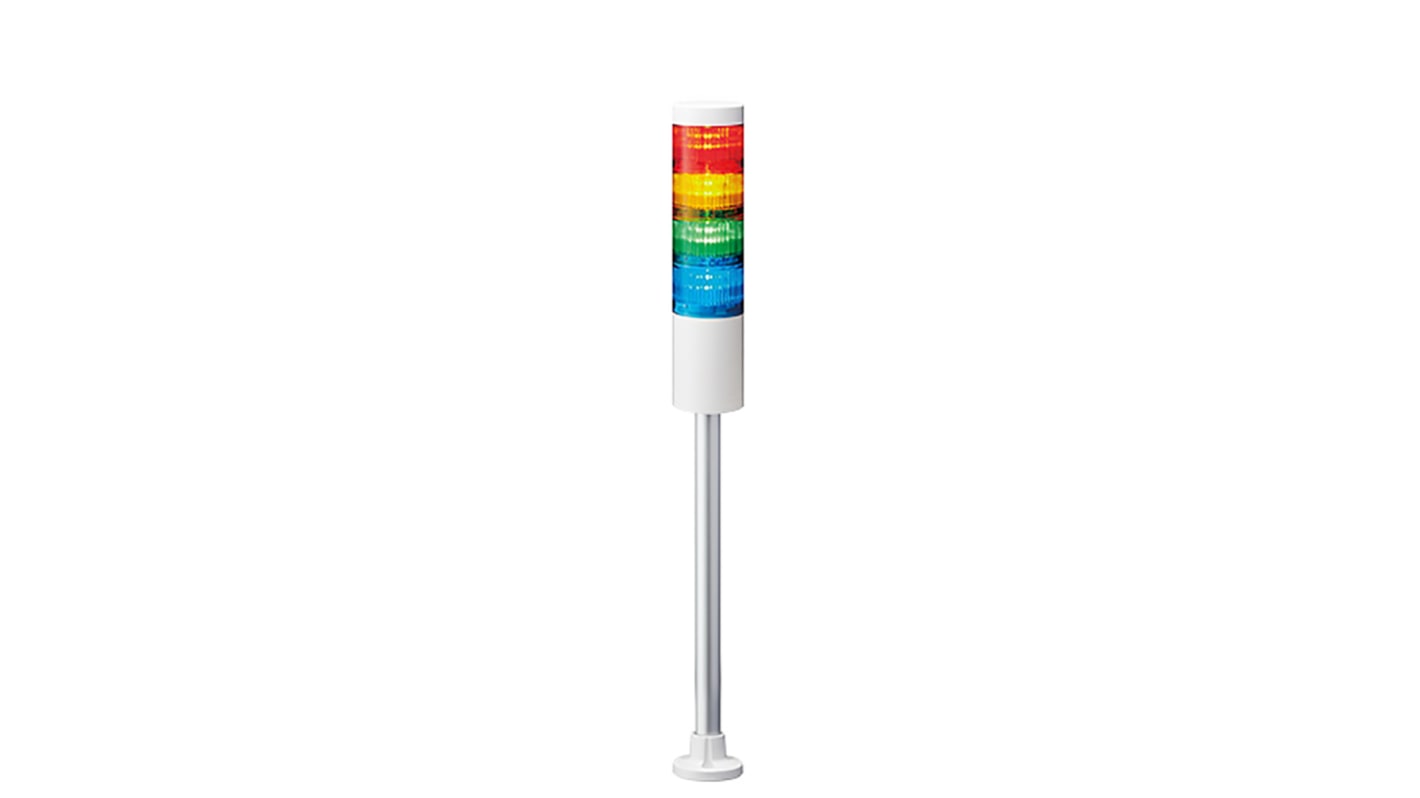 Columna de señalización Patlite LR6, LED, con 4 elementos de color, 24 V dc