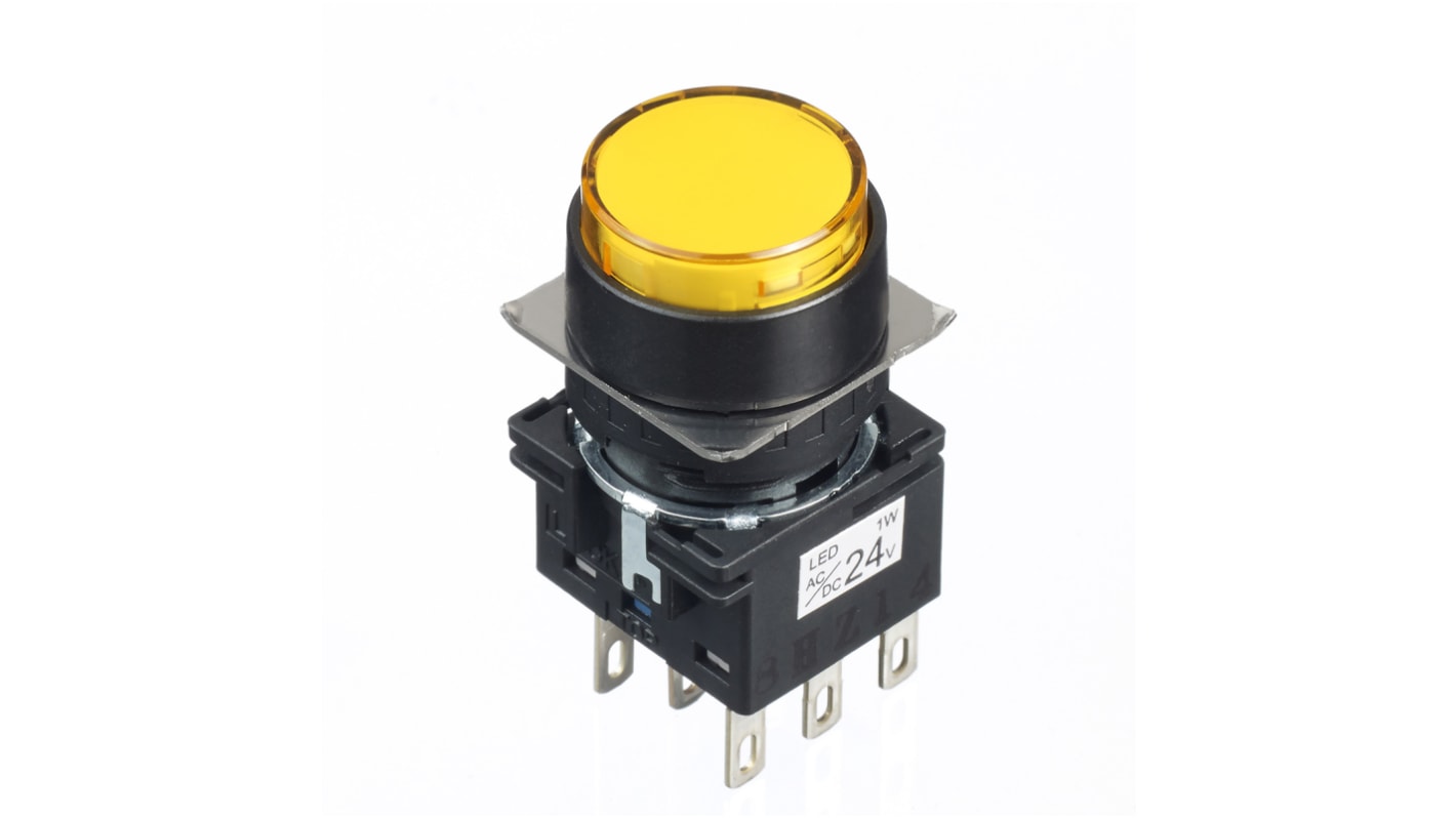 Interruttore a pulsante Rotonda Idec LB1L-M1T64Y, colore Giallo