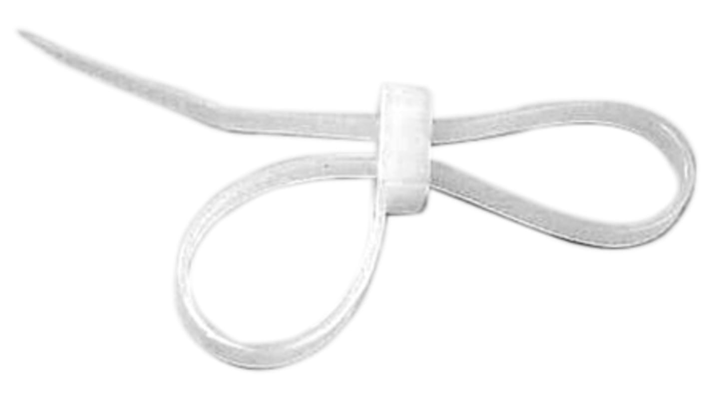 HellermannTyton Cable Tie, Inside Serrated, 145mm x 4.7 mm, Natural Polyamide 6.6 (PA66), Pk-100