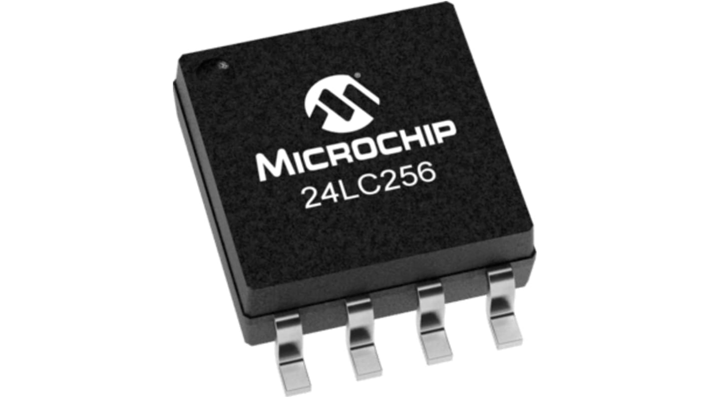 Microchip 24LC256T-I/SM, 32kbit EEPROM Chip, 1000ns 8-Pin SOIJ-8 Serial-I2C