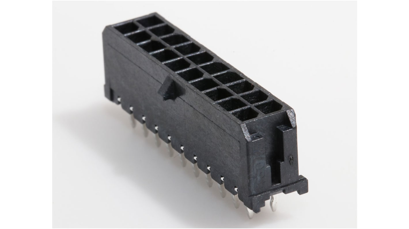 Molex Micro-Fit 3.0 Series Straight Through Hole PCB Header, 20 Contact(s), 3.0mm Pitch, 2 Row(s), Shrouded