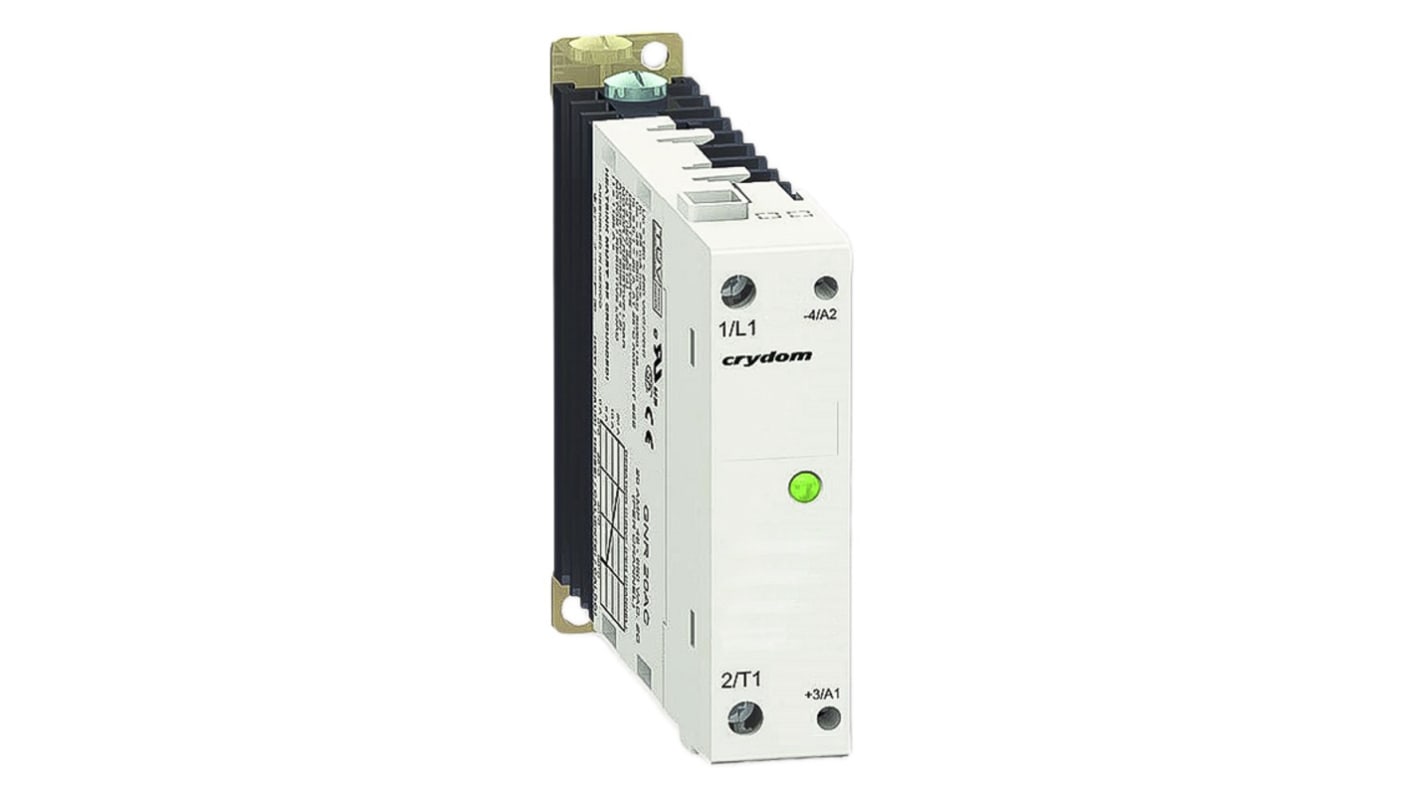 Sensata Crydom GNR Series Series Solid State Relay, 10 A rms Load, DIN Rail Mount, 32 V dc Load, 32 V dc Control