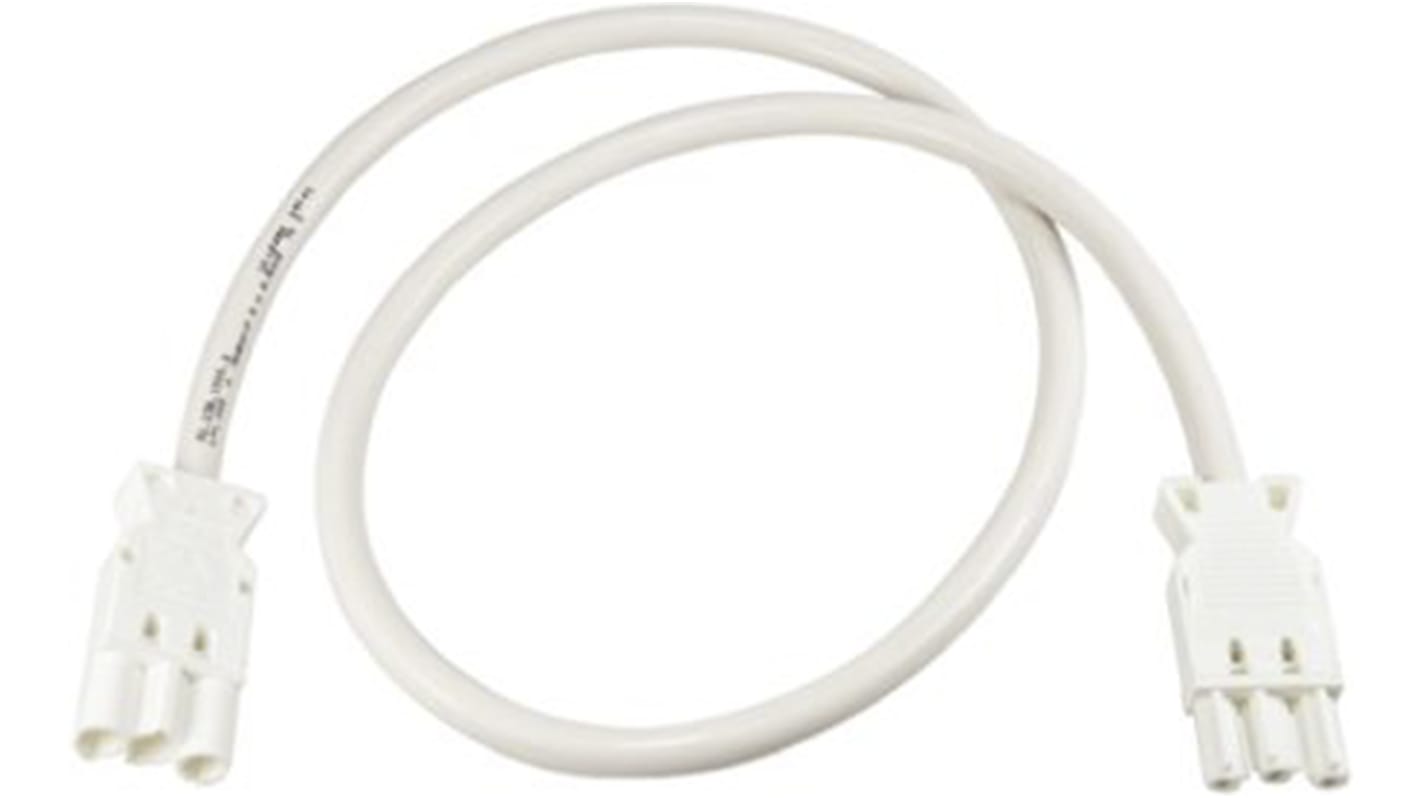 Cable de alimentación Wieland GESIS Blanco de 1m, con. A GST18i3 de 3 contactos, hembra, con. B GST18i3 de 3 contactos,