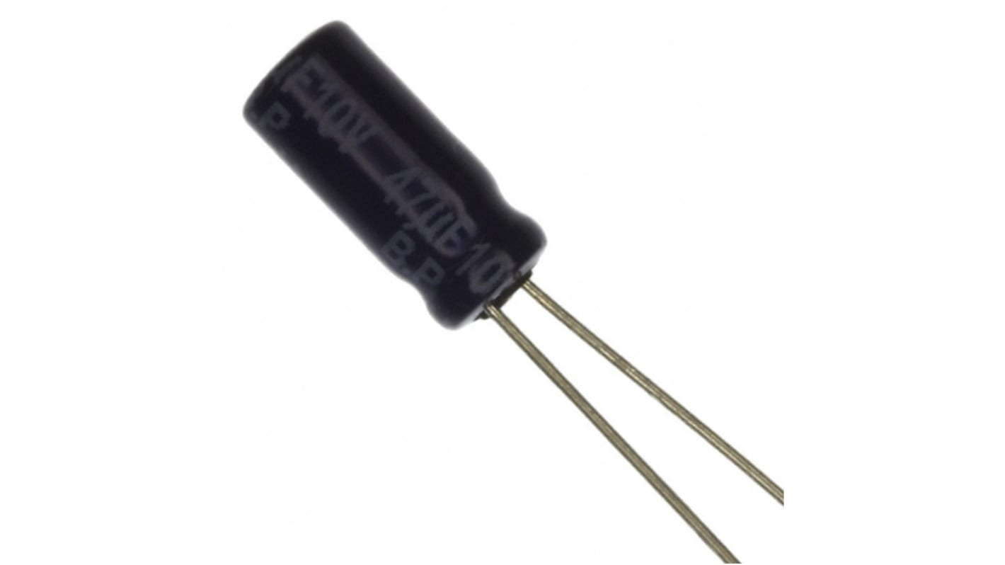 Panasonic 10μF Aluminium Electrolytic Capacitor 35V dc, Radial, Through Hole - ECE-A1VN100U