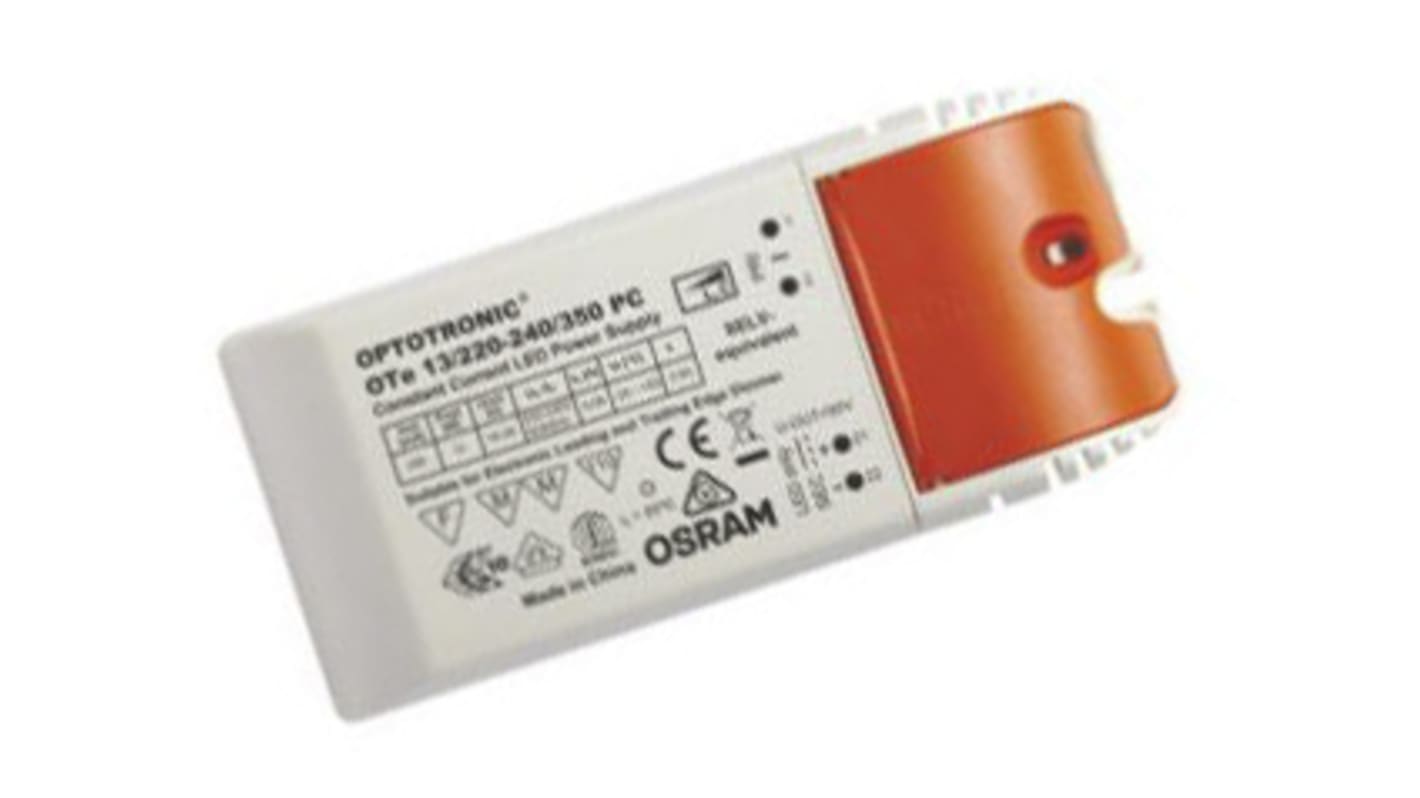 Driver LED corriente constante Osram de salidas, IN: 198 → 264 V CA, OUT: 18 → 38V, 350mA, 13W,