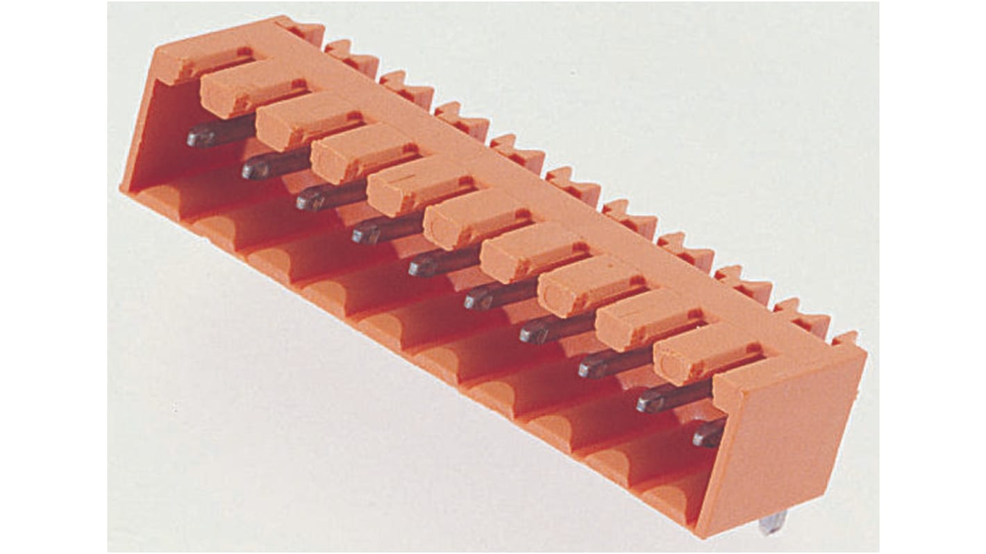 Weidmüller 3.5mm Pitch 12 Way Right Angle Pluggable Terminal Block, Header, Through Hole, Solder Termination