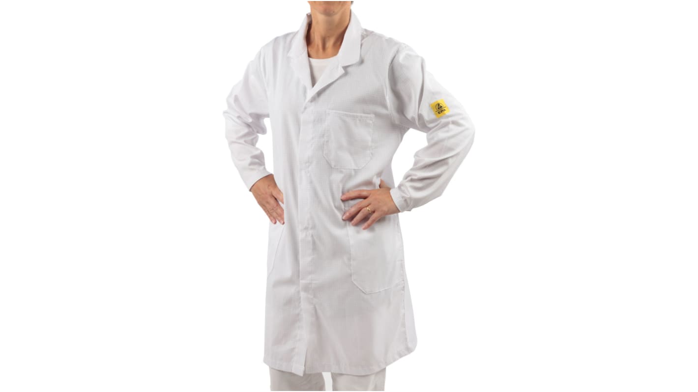 Bata de laboratorio reutilizable Unisex EUROSTAT de color Blanco, talla M