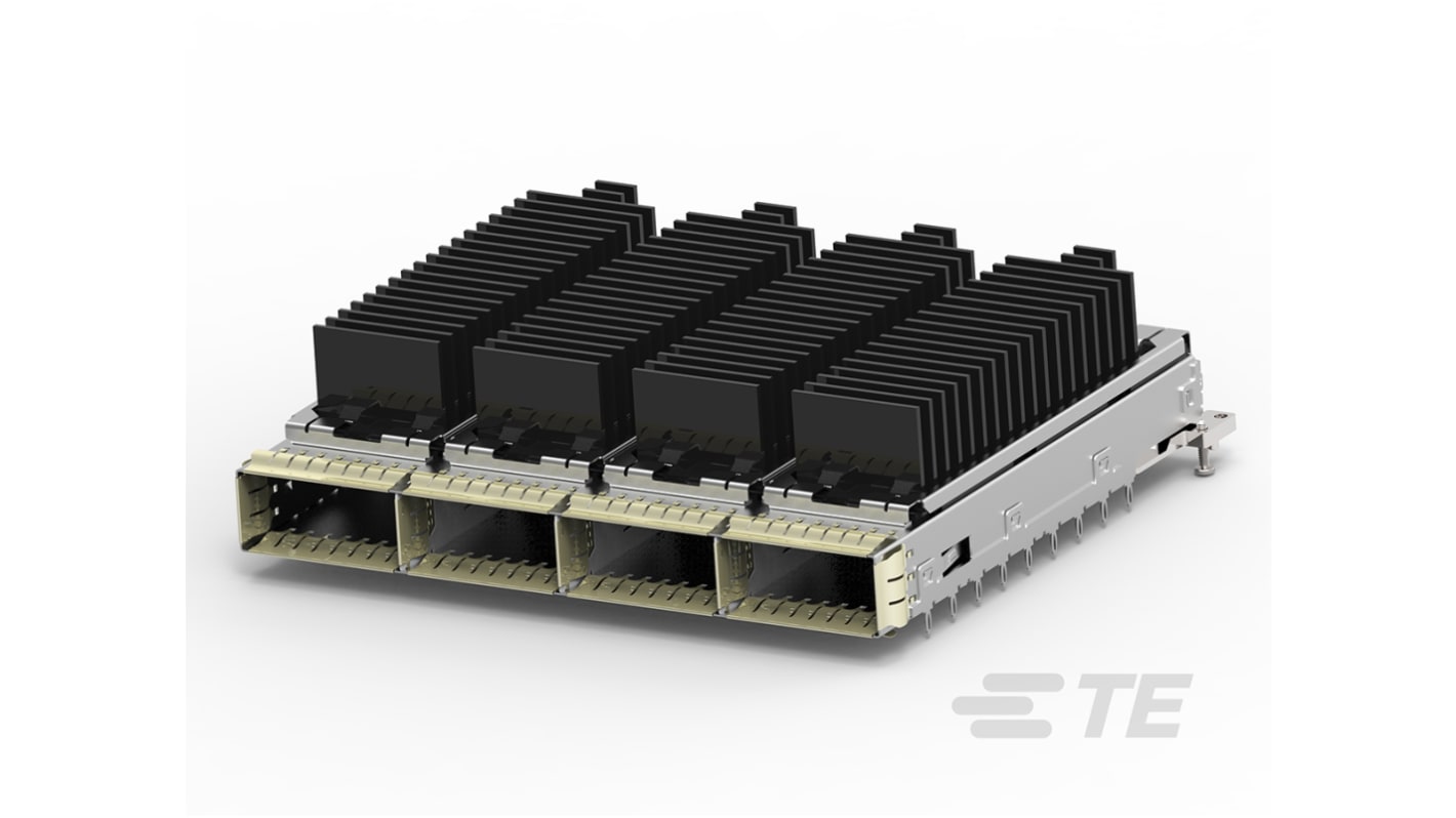 TE Connectivity CFP4 Connector, Cage & Heatsink Female 4-Port 6-Position, 2289497-1