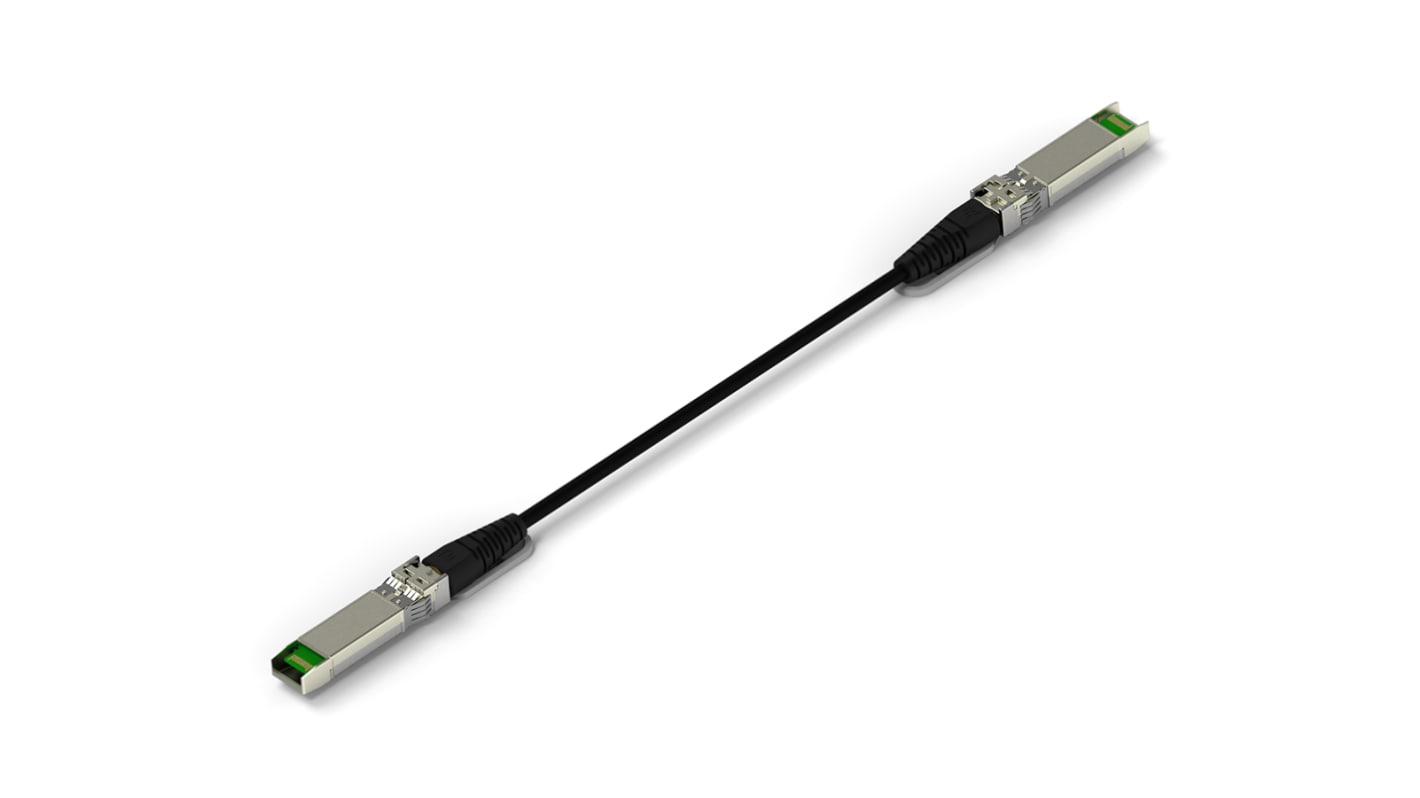 TE Connectivity Male SFP28 to Male SFP28 Ethernet Cable, Black PVC Sheath, 3m