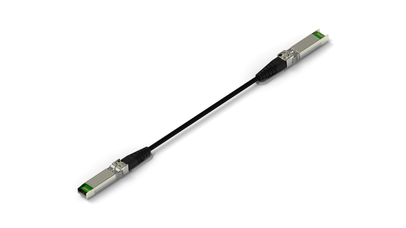 TE Connectivity SFP28 Ethernetkabel, 3m, Schwarz Patchkabel, A SFP28 Stecker, B SFP28, PVC