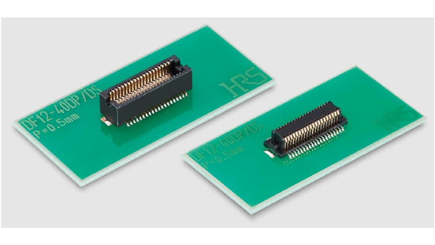 Hirose DF12 Series Straight Surface Mount PCB Header, 20 Contact(s), 0.5mm Pitch, 2 Row(s), Shrouded