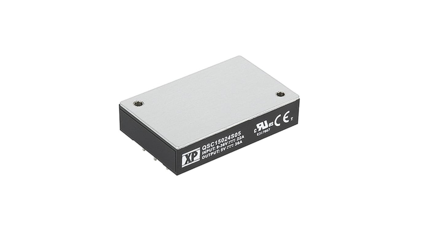 XP Power QSC150 DC-DC Converter, 48V dc/ 3.2A Output, 9 → 36 V dc Input, 150W, PCB Mount, +105°C Max Temp -40°C