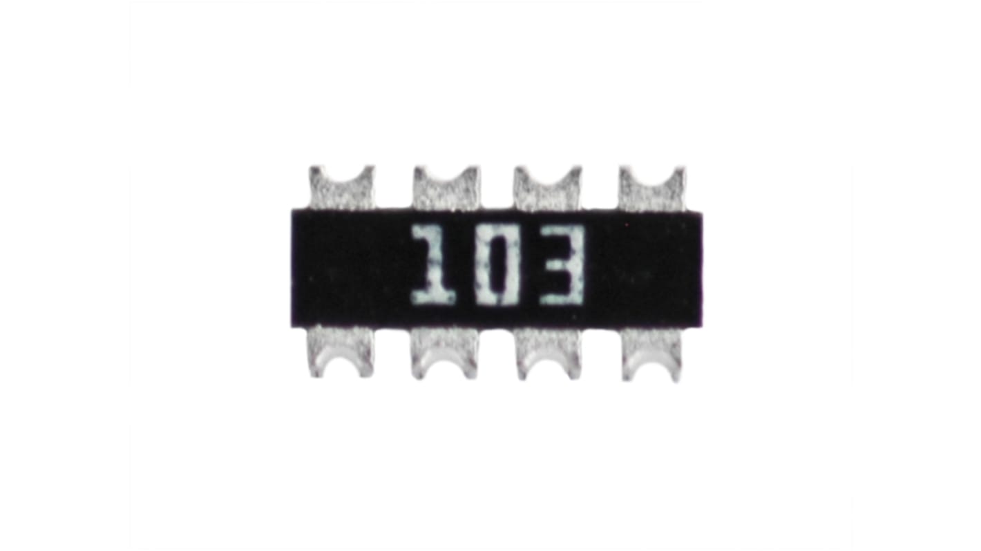 KOA, CN 10Ω ±5% Isolated Resistor Array, 4 Resistors, 0402 (1005M), Concave