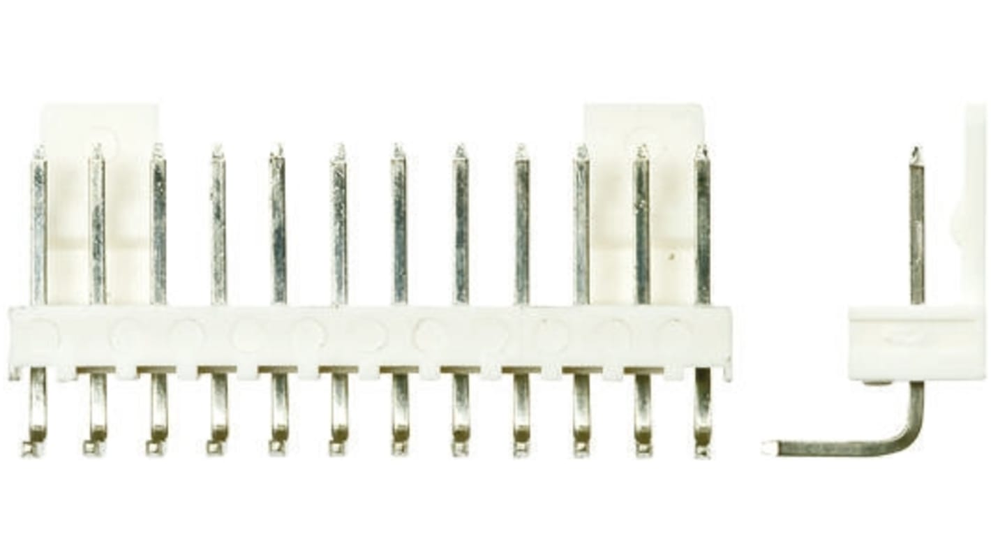 Molex KK 254 Stiftleiste gewinkelt, 12-polig / 1-reihig, Raster 2.54mm, Kabel-Platine, Lötanschluss-Anschluss, Nicht