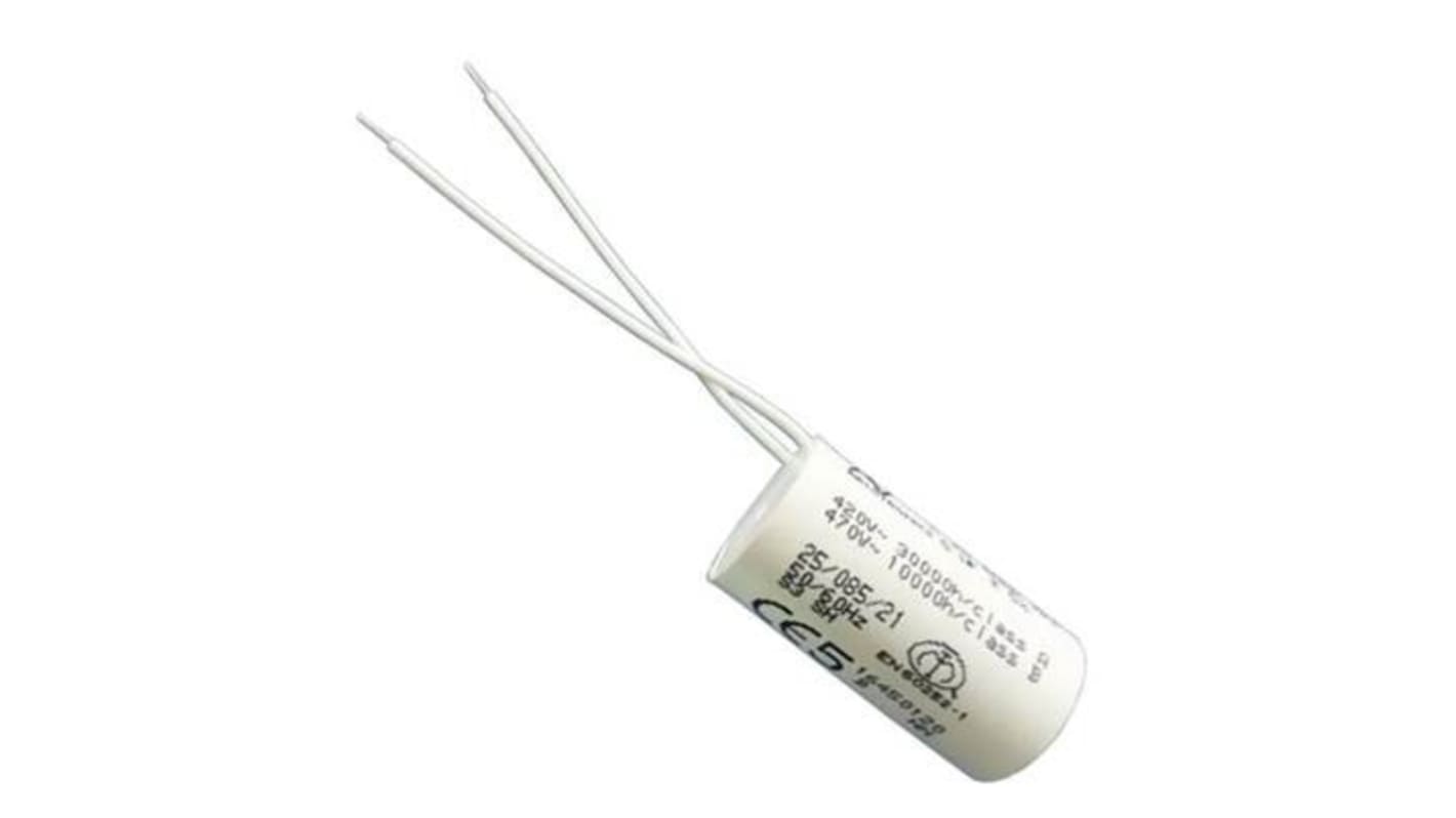 KEMET C28 Polypropylene Film Capacitor, 470V ac, ±5%, 2μF, Cable Mount