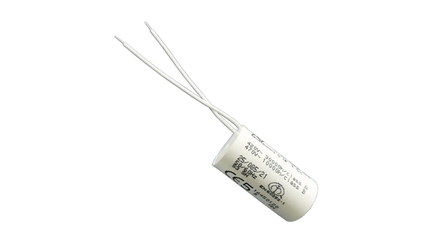 KEMET C28 Polypropylene Film Capacitor, 470V ac, ±5%, 10μF, Cable Mount