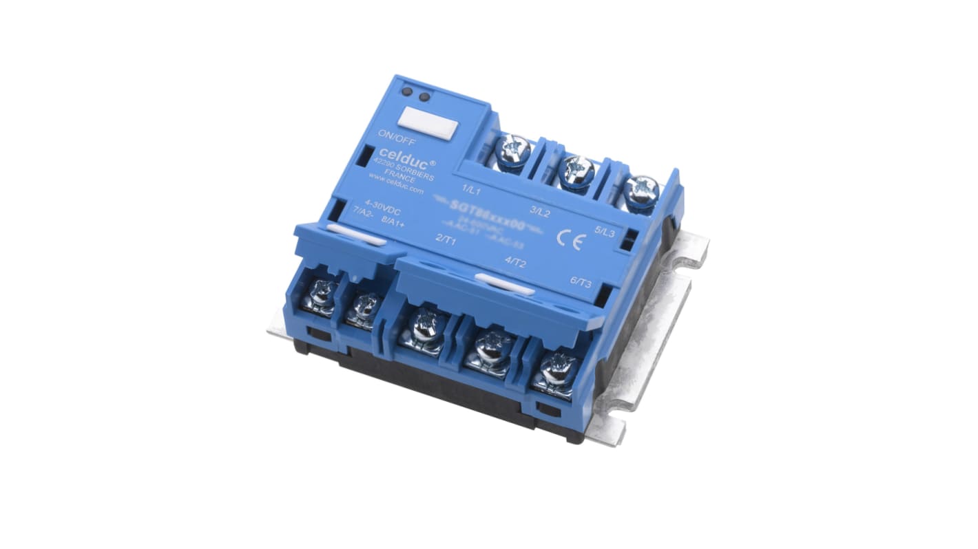 Celduc SGT 2G Series Solid State Relay, 75 A Load, Panel Mount, 520 V ac Load, 255V ac/dc Control