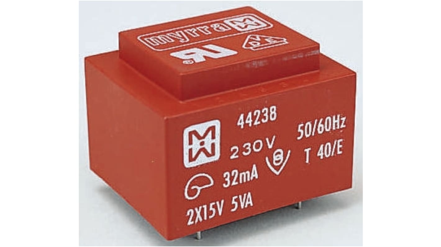 Myrra 18V ac 2 Output Through Hole PCB Transformer, 5VA