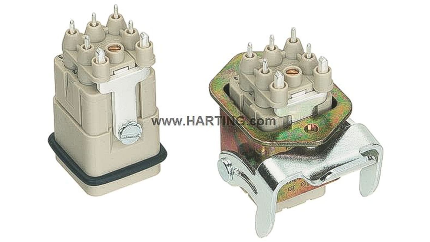 HARTING Han sorozat adapter keret aljzat, dugasz, 5P, 5 érintkezős, 10A, 400 V, használható: (NYÁK-ok 2,4 mm-ig)-hoz