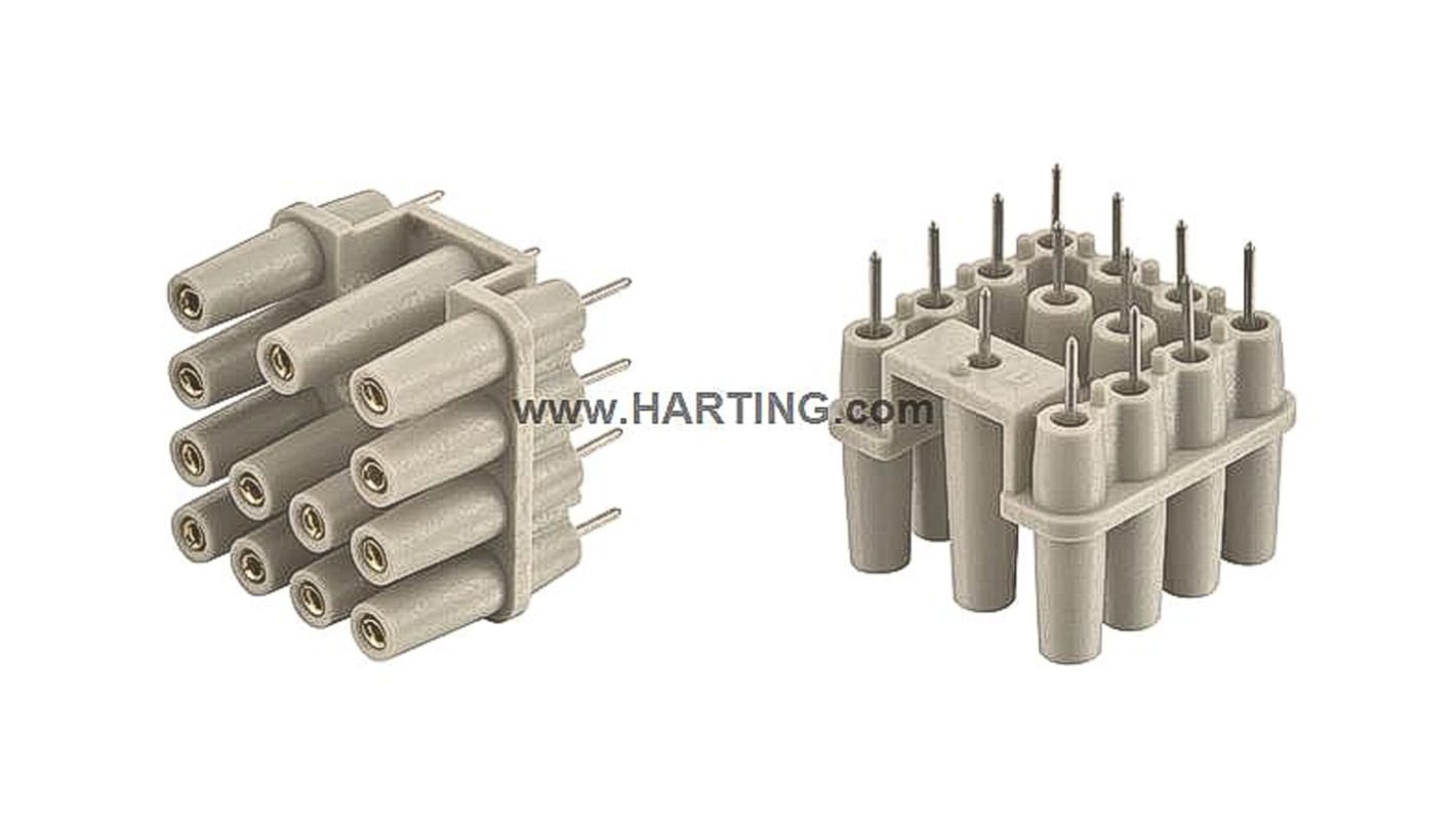 HARTING Han Schwere Steckverbinder Zubehör, 12-polig 7.5A Buchse/Stecker, Leiterplattenadapter für Leiterplatten bis zu