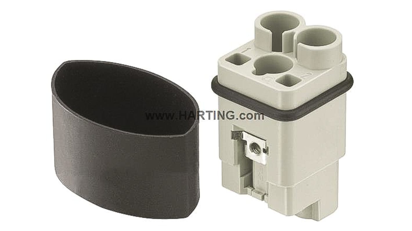 HARTING Heavy Duty Power Connector Insert, 40A, Male, Han Q Series, 2 Contacts