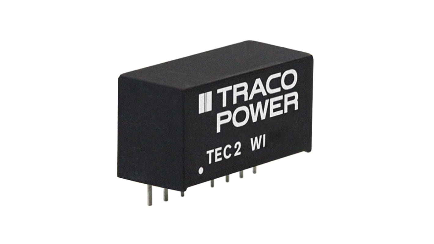 TRACOPOWER DC-DCコンバータ Vout：12V dc 4.5 → 18 V dc, 2W, TEC 2-1212WI